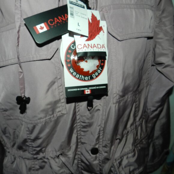 Canada Weather Gear Fur Lined Hooded Parka Jacket Burgundy - Picture 13 of 16